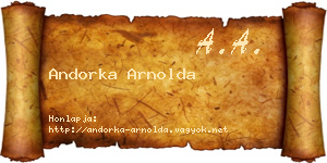 Andorka Arnolda névjegykártya